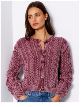 Grab-Washed-Cable-Cropped-Cardi-Burgundy on sale