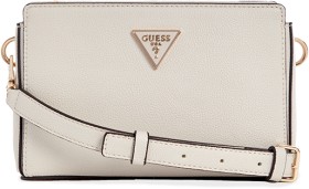 Guess-Meridian-Zip-Top-Crossbody-in-Ivory on sale