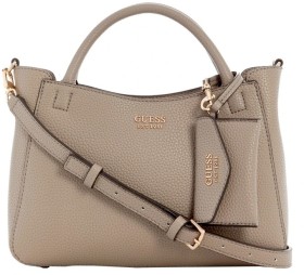 Guess-Brenton-Small-Satchel-Dark-Taupe on sale