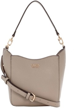 Guess-Brenton-Small-Bucket-Bag-Dark-Taupe on sale