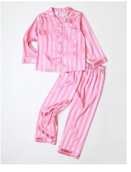 The-PJ-Club-Kids-LS-Luxe-Satin-Jacquard-Stripe-PJ-Set on sale