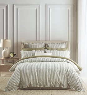 Heritage-Beaufort-Ruffle-Yarn-Dyed-Cotton-Quilt-Cover-Set on sale