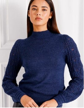 Tokito-Pointelle-Knit-Jumper-Cobalt on sale