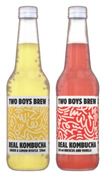 NEW+Two+Boys+Brew+Kombucha+330mL+Selected+Varieties