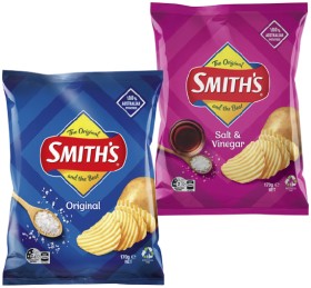 Smith%26%23039%3Bs+Crinkle+Cut+Chips+150%E2%80%91170g+or+Double+Crunch+Chips+150g+Selected+Varieties