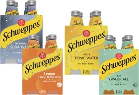 Schweppes+Mixers%2C+Soft+Drink+or+Mineral+Water+4x300mL