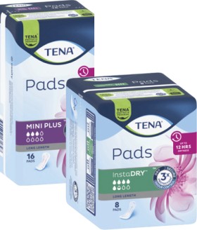 Tena-Continence-Pads-Mini-Plus-Length-16-Pack-or-Long-Length-8-Pack on sale