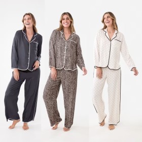 Matte-Satin-Long-Sleeve-Top-and-Pants-Pyjama-Set on sale