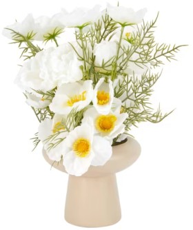 Artificial-Poppies-in-Natural-Vase on sale