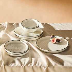 Robert-Gordon-Hampton-12pc-Dinner-Set-Green-Rim on sale