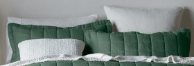 Australian+House+%26amp%3B+Garden+Sandy+Cape+Washed+Belgian+Linen+Quilted+Pillowcase+Sham+-+Forest