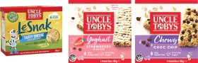 Uncle+Tobys+Muesli+Bars+145g-185g+or+Le+Snak+132g