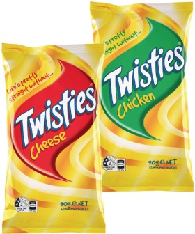 Twisties-6590g-Cheetos-8090g-or-Burger-Rings-90g-Selected-Varieties on sale
