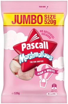 Pascall-Marshmallows-Pink-White-520g on sale