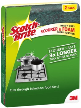 Scotch-Brite+Heavy+Duty+Scourer+%26amp%3B+Foam+2+Pack