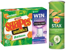 Arnott%26rsquo%3Bs+Shapes+130%E2%80%91190g+or+Lay%26rsquo%3Bs+Stax+Potato+Crisps+105g+Selected+Varieties