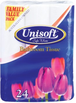 Unisoft+Bathroom+Tissue+24+Pack+2+Ply+180+Sheets
