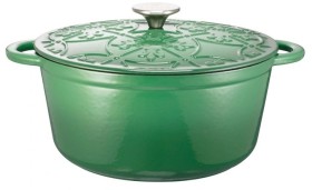 The+Cooks+Collective+Fleur+De+Lis+Casserole+26cm+-+Green