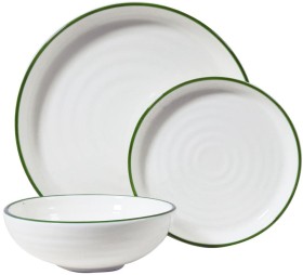 Robert+Gordon+12pc+Hampton+Dinner+Set+-+White%2FGreen