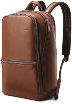 Samsonite+Classic+Leather+Slim+Backpack+-+Brown