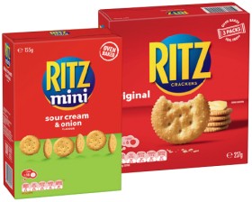 Ritz+Crackers+155%E2%80%91250g+or+Olina%26rsquo%3Bs+Wafer+Crackers+100g+Selected+Varieties