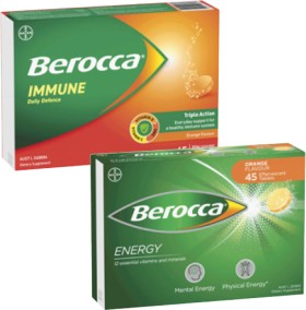 Berocca-Energy-Orange-or-Immune-Orange-Effervescents-45-Pack on sale