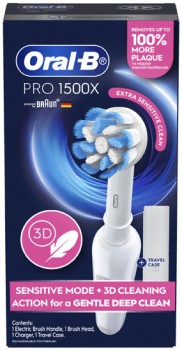 Oral-B-Pro-1500X-Sensitive-Deep-Clean-Electric-Toothbrush-1-Pack on sale