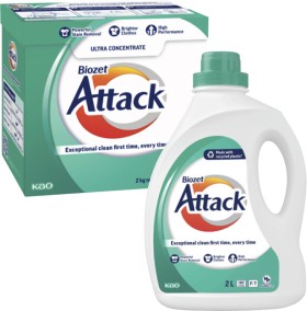 Biozet-Attack-Regular-Laundry-Liquid-2-Litre-or-Powder-2kg on sale