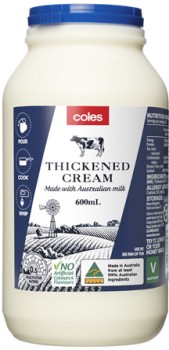 Coles-Thickened-Cream-600mL on sale