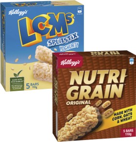 Kelloggs-LCMs-or-Nutri-Grain-Bars-5-Pack-100g-110g on sale