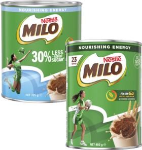 Nestl-Milo-395g-460g on sale