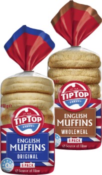 Tip-Top-English-Muffins-6-Pack-400g on sale