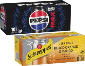 Pepsi+or+Solo+Soft+Drink+or+Schweppes+Sparkling+Water+10x375mL