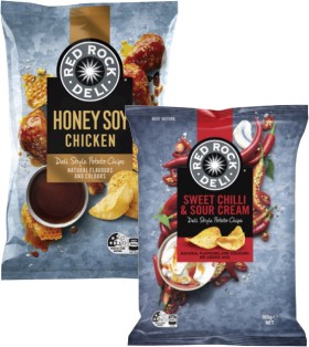 Red-Rock-Deli-Potato-Chips-150g-165g on sale