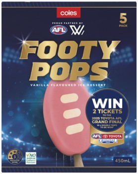 Coles-AFL-Vanilla-Footy-Pops-5-Pack-450mL on sale