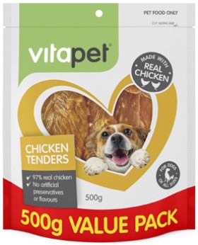 Vitapet-Dog-Treats-Chicken-Tenders-500g on sale