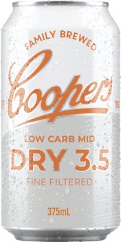 Coopers-Dry-35-Lager-Cans-375mL on sale