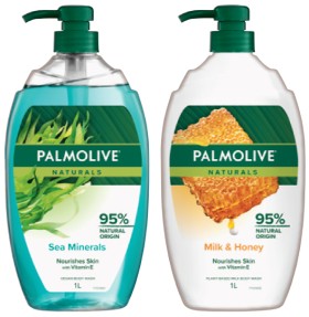 Palmolive+Naturals+Body+Wash+1+Litre+or+Luminous+Oils+Shower+Gel+750mL+Selected+Varieties