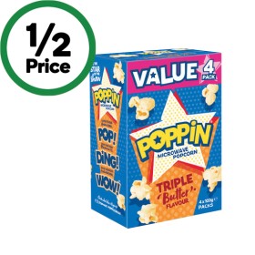 Poppin-Microwave-Popcorn-100g-x-Pk-4 on sale