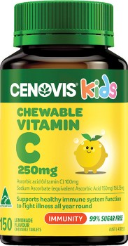 Cenovis+Kids+Chewable+Vitamin+C+250mg+Lemonade+Flavour+150+Tablets%2A