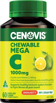 Cenovis+Chewable+Mega+C+1000mg+Lemon+Lime+Flavour+60+Tablets%2A