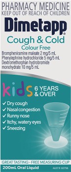 Dimetapp-Cough-Cold-Colour-Free-Kids-6-Years-200mL on sale