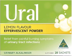 Ural+Effervescent+Powder+Sachets+Lemon+Flavour+28+x+4g
