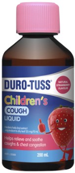 Duro-Tuss-Childrens-Cough-Liquid-Strawberry-Flavour-200mL on sale