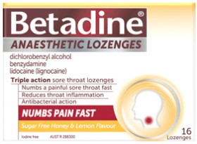 Betadine-Anaesthetic-Lozenges-Honey-Lemon-Flavour-16-Pack on sale
