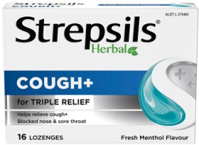 Strepsils-Herbal-Cough-Fresh-Menthol-Flavour-Lozenges-16-Pack on sale