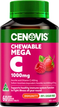 Cenovis+Chewable+Mega+C+1000mg+Berry+Flavour+60+Tablets
