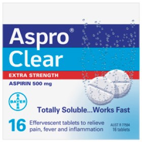 Aspro-Clear-500mg-Extra-Strength-16-Tablets on sale