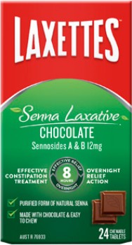 Laxettes-Senna-Laxative-Chocolate-24-Chewable-Tablets on sale