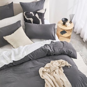 Australian-Cotton-Charcoal-Quilt-Cover-Set-by-Habitat on sale